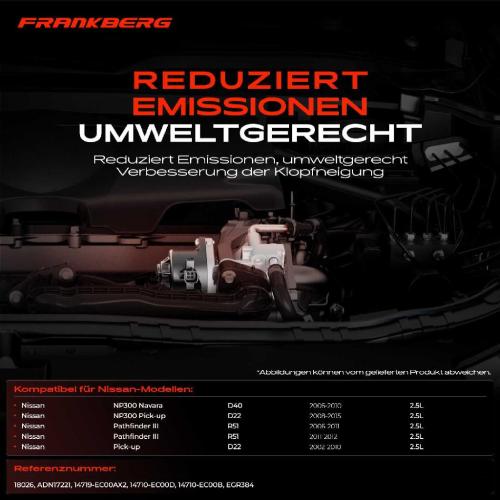 Frankberg 1x AGR-Ventil Abgasrückführungsventil für Nissan NP300 Navara D40 NP300 Pick-up D22 Pathfinder III R51 Bild Frankberg 1x AGR-Ventil Abgasrückführungsventil für Nissan NP300 Navara D40 NP300 Pick-up D22 Pathfinder III R51