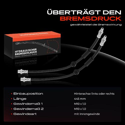 2x Bremsschlauch Bremsschläuche Hinterachse Links oder Rechts für MINI R50-R59 One Cooper Bild 2x Bremsschlauch Bremsschläuche Hinterachse Links oder Rechts für MINI R50-R59 One Cooper