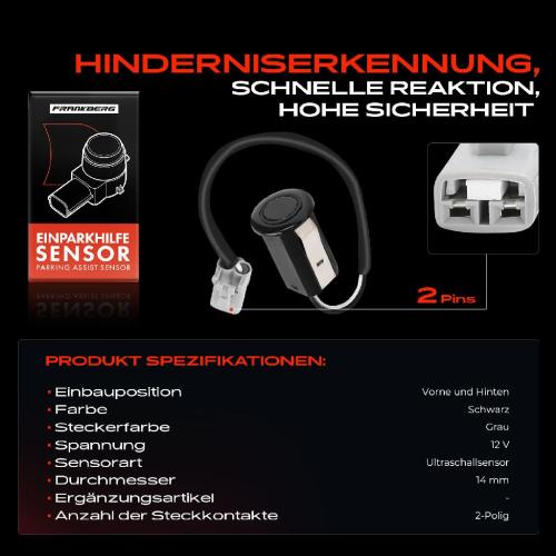 Frankberg 1x Parksensor PDC Sensor Vorne und Hinten für Toyota Camry V2 Stufenheck V3 V4 Bild Frankberg 1x Parksensor PDC Sensor Vorne und Hinten für Toyota Camry V2 Stufenheck V3 V4