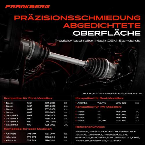 1x Antriebswelle Gelenksatz Vorderachse für VW Sharan 7M Ford Galaxy WGR Seat Alhambra Bild 1x Antriebswelle Gelenksatz Vorderachse für VW Sharan 7M Ford Galaxy WGR Seat Alhambra