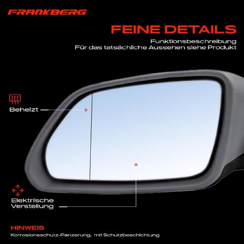 Frankberg 1x Außenspiegel Links für VW Polo 9A 9N 9A2 9A4 9A6 9N2 2005-2009 Bild Frankberg 1x Außenspiegel Links für VW Polo 9A 9N 9A2 9A4 9A6 9N2 2005-2009