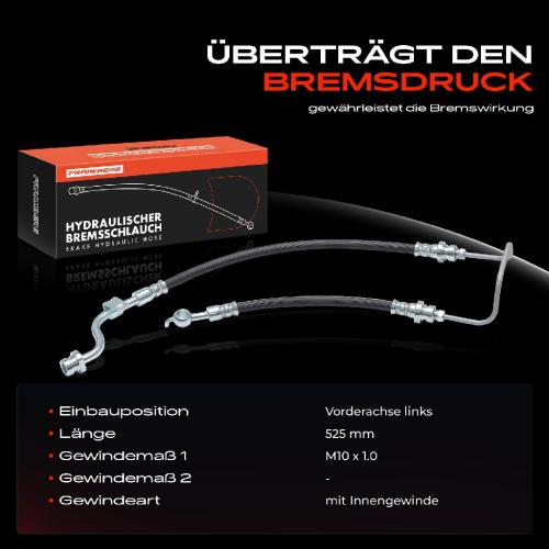 1x Bremsschlauch Bremsschläuche Vorderachse Links für KIA Cerato LD 1.6L 2.0L Bild 1x Bremsschlauch Bremsschläuche Vorderachse Links für KIA Cerato LD 1.6L 2.0L
