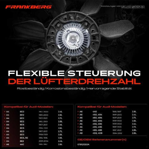1x Lüfterkupplung Kühlerlüfte für VW Passat Audi A4 8D A6 4B A8 4A 4D 2.4L 2.7L 2.8L Bild 1x Lüfterkupplung Kühlerlüfte für VW Passat Audi A4 8D A6 4B A8 4A 4D 2.4L 2.7L 2.8L