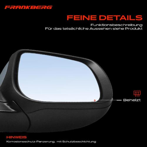 Frankberg 1x Außenspiegel Rechts für KIA Picanto TA 1.0L 1.2L 2011-2017 Bild Frankberg 1x Außenspiegel Rechts für KIA Picanto TA 1.0L 1.2L 2011-2017