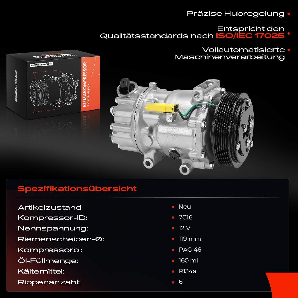 1x Klimakompressor für Citroën C4 LC LA UA Peugeot 307 307 SW Partner