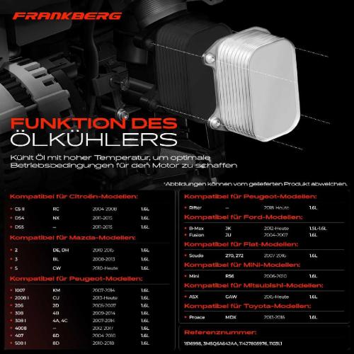 1x Ölkühler Motoröl für Citroën Berlingo Fiat Scudo Ford B C-Max Ecosport Mazda 2 3 Bild 1x Ölkühler Motoröl für Citroën Berlingo Fiat Scudo Ford B C-Max Ecosport Mazda 2 3