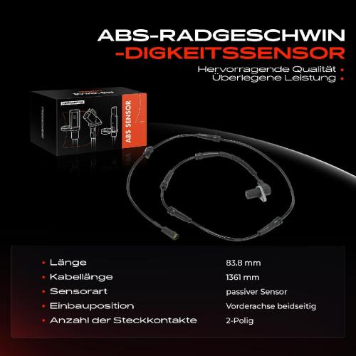 Frankberg 1x ABS Sensor Vorderachse beidseitig für KIA Carnival I UP Carnival II GQ 2.5L 2.9L 1999-2007 Bild Frankberg 1x ABS Sensor Vorderachse beidseitig für KIA Carnival I UP Carnival II GQ 2.5L 2.9L 1999-2007