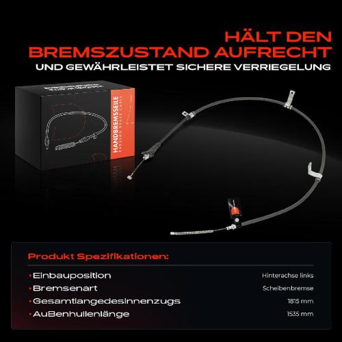 1x Seilzug Feststellbremse Hinterachse links für Hyundai Sonata IV EF 2.4L 1998-2004 Bild 1x Seilzug Feststellbremse Hinterachse links für Hyundai Sonata IV EF 2.4L 1998-2004