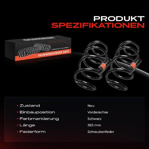 2x Fahrwerksfeder Vorderachse für BMW X3 F25 2.0L 2012-2017 Bild 2x Fahrwerksfeder Vorderachse für BMW X3 F25 2.0L 2012-2017