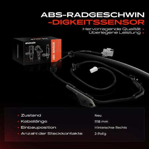 Frankberg 1x ABS Sensor Hinterachse rechts für Toyota Auris Kombi Van Corolla Stufenheck Verso 1.3L 1.4L 1.6L 2012-2018 Bild Frankberg 1x ABS Sensor Hinterachse rechts für Toyota Auris Kombi Van Corolla Stufenheck Verso 1.3L 1.4L 1.6L 2012-2018