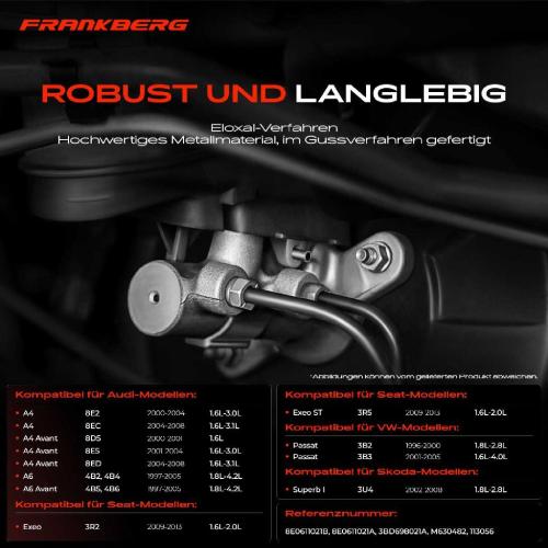 1x Hauptbremszylinder Bremszylinder für VW Passat 3B Audi A4 B6 B7 A6 C5 Seat Skoda Bild 1x Hauptbremszylinder Bremszylinder für VW Passat 3B Audi A4 B6 B7 A6 C5 Seat Skoda