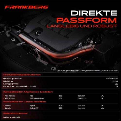 1x Kühlerschlauch Turboschlauch für Alfa Romeo 156 932 156 Sportwagon Lancia Lybra 839 Lybra SW Bild 1x Kühlerschlauch Turboschlauch für Alfa Romeo 156 932 156 Sportwagon Lancia Lybra 839 Lybra SW