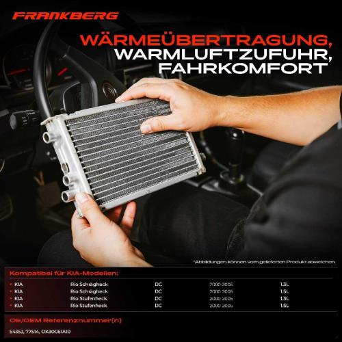 1x Wärmetauscher Innenraumheizung für KIA Rio Schrägheck DC 1.3L 1.5L Bild 1x Wärmetauscher Innenraumheizung für KIA Rio Schrägheck DC 1.3L 1.5L