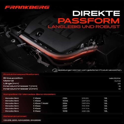 Frankberg 1x Kühlerschlauch Turboschlauch für Mercedes-Benz C-Klasse Coupe W204 C204 S204 C218 X218 W212 C207 S212 Bild Frankberg 1x Kühlerschlauch Turboschlauch für Mercedes-Benz C-Klasse Coupe W204 C204 S204 C218 X218 W212 C207 S212