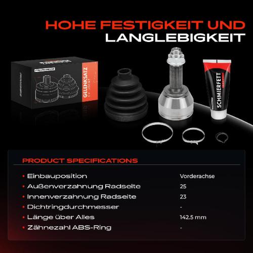1x Antriebswelle Gelenksatz Vorderachse für Ford B-Max JK Fiesta CB1 CCN Focus KA Bj ab 2001 Bild 1x Antriebswelle Gelenksatz Vorderachse für Ford B-Max JK Fiesta CB1 CCN Focus KA Bj ab 2001