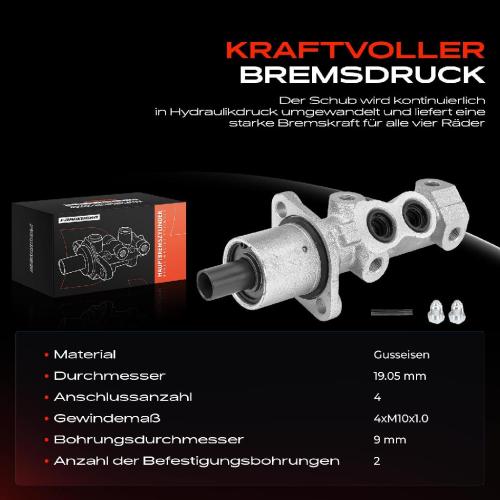1x Hauptbremszylinder Bremszylinder für Peugeot 306 7A 7B 7C 7D 7E N3 N5 405 II 4B Bild 1x Hauptbremszylinder Bremszylinder für Peugeot 306 7A 7B 7C 7D 7E N3 N5 405 II 4B