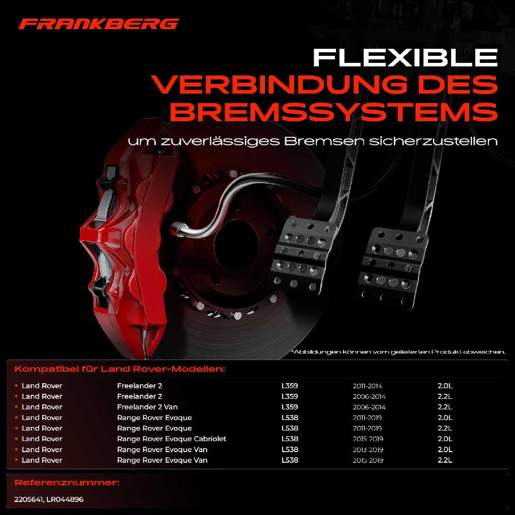 1x Bremsschlauch Bremsschläuche Hinterachse Links oder Rechts für Land Rover Freelander 2 L538 2.0L 2.2L