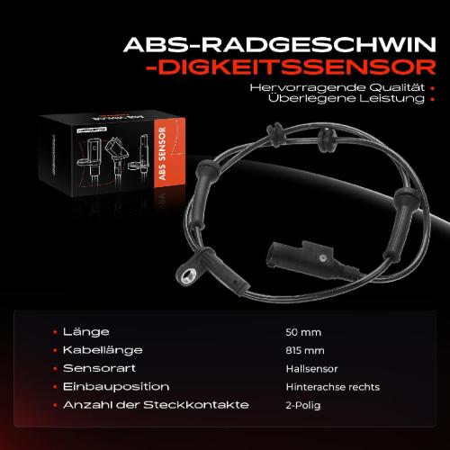 Frankberg 1x ABS Sensor Hinterachse rechts für Fiat Fiorino 225 Linea 110 323 Qubo 225 1.2L 1.4L 1.6L Bj ab 2007 Bild Frankberg 1x ABS Sensor Hinterachse rechts für Fiat Fiorino 225 Linea 110 323 Qubo 225 1.2L 1.4L 1.6L Bj ab 2007
