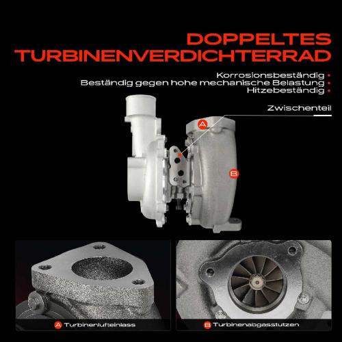 Frankberg 1x Abgasturbolader für Toyota Land Cruiser 90 J9 Land Cruiser Prado J12 3.0L 2000-2009 Bild Frankberg 1x Abgasturbolader für Toyota Land Cruiser 90 J9 Land Cruiser Prado J12 3.0L 2000-2009