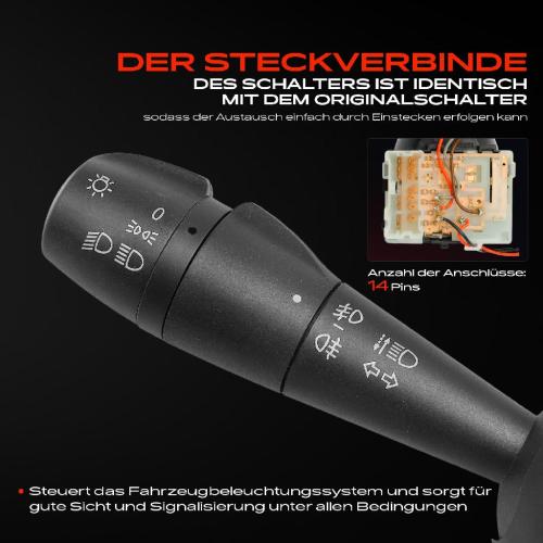 1x Kombischalter Lenkstockschalter für Renault Captur I H5 J5 Trafic 3 Bus JG Kasten FG Bild 1x Kombischalter Lenkstockschalter für Renault Captur I H5 J5 Trafic 3 Bus JG Kasten FG