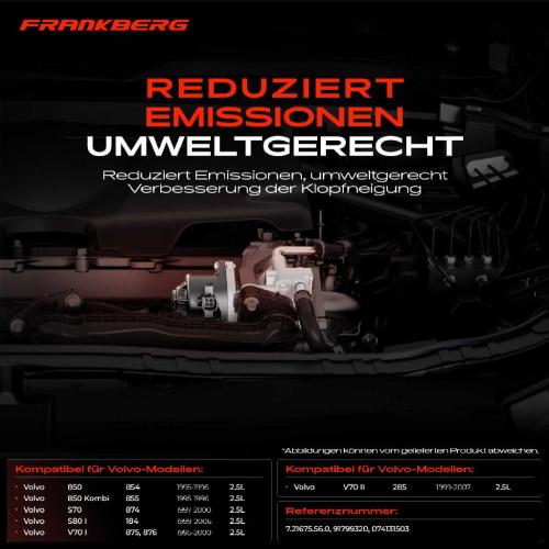 Frankberg 1x AGR-Ventil Abgasrückführungsventil für Volvo 850 854 850 Kombi 855 S70 874 S80 I 184 V70 I 875 876 Bild Frankberg 1x AGR-Ventil Abgasrückführungsventil für Volvo 850 854 850 Kombi 855 S70 874 S80 I 184 V70 I 875 876