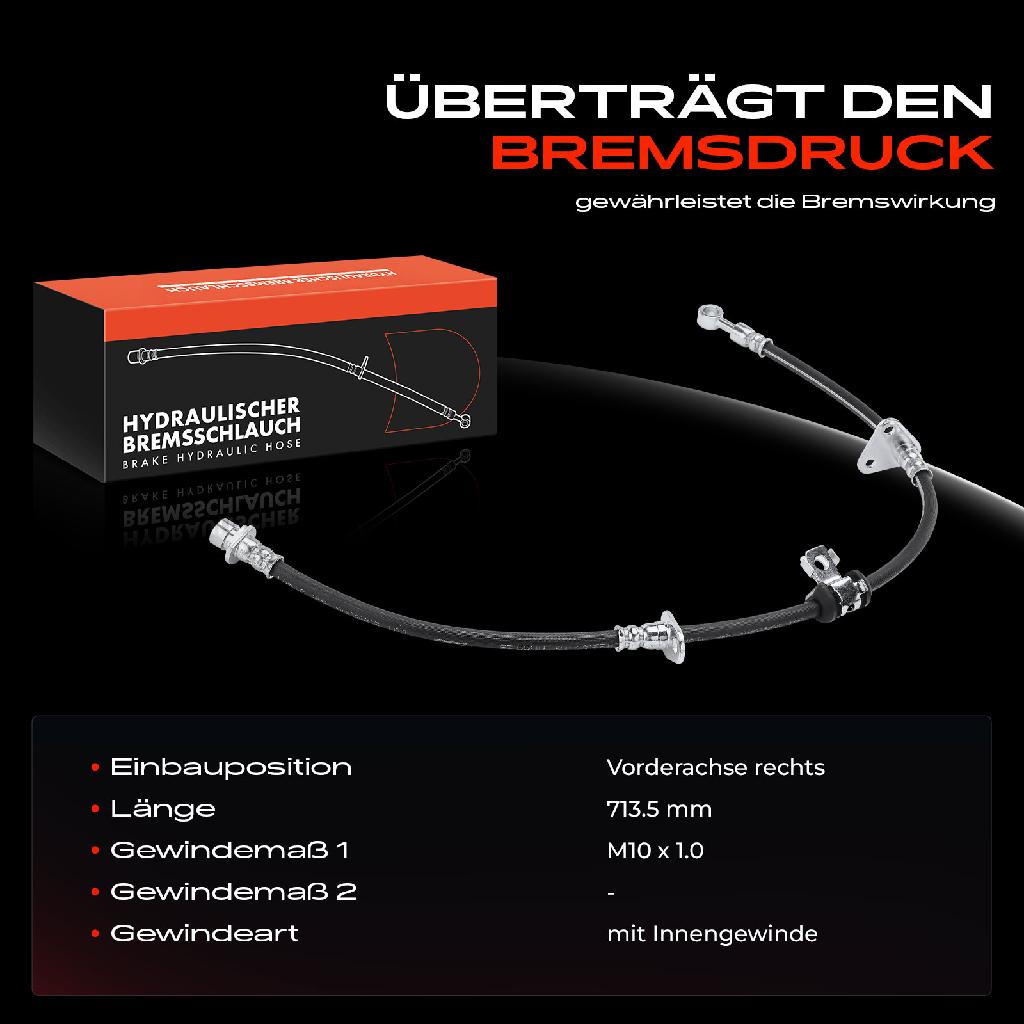 1x Bremsschlauch Bremsschläuche Vorderachse Rechts für Honda Accord IV CB V Rover 600 RH