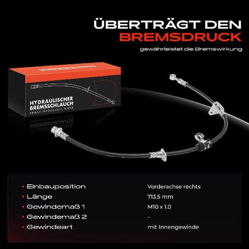 Frankberg 1x Bremsschlauch Bremsschläuche Vorderachse Rechts für Honda Accord IV CB V Rover 600 RH Bild Frankberg 1x Bremsschlauch Bremsschläuche Vorderachse Rechts für Honda Accord IV CB V Rover 600 RH
