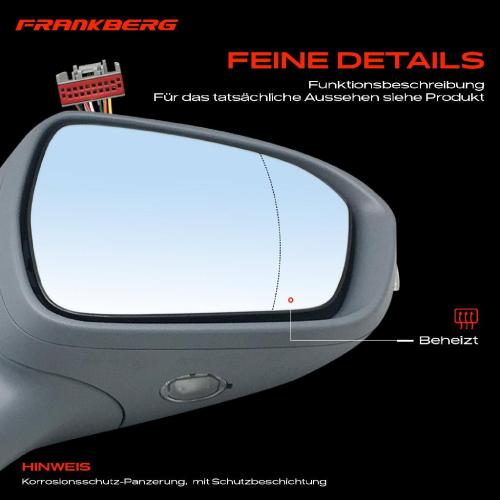 Frankberg 1x Außenspiegel Rechts für Ford Mondeo V CE CD CF 1.0L 1.5L 1.6L 2.0L 2.5L Bj ab 2014 Bild Frankberg 1x Außenspiegel Rechts für Ford Mondeo V CE CD CF 1.0L 1.5L 1.6L 2.0L 2.5L Bj ab 2014