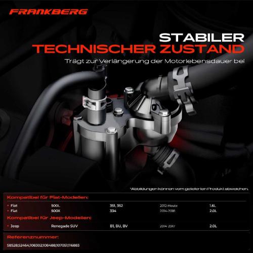 Frankberg 1x Thermostat Kühlmittel für Fiat 500L 351 352 500X 334 Jeep Renegade SUV B1 Bild Frankberg 1x Thermostat Kühlmittel für Fiat 500L 351 352 500X 334 Jeep Renegade SUV B1
