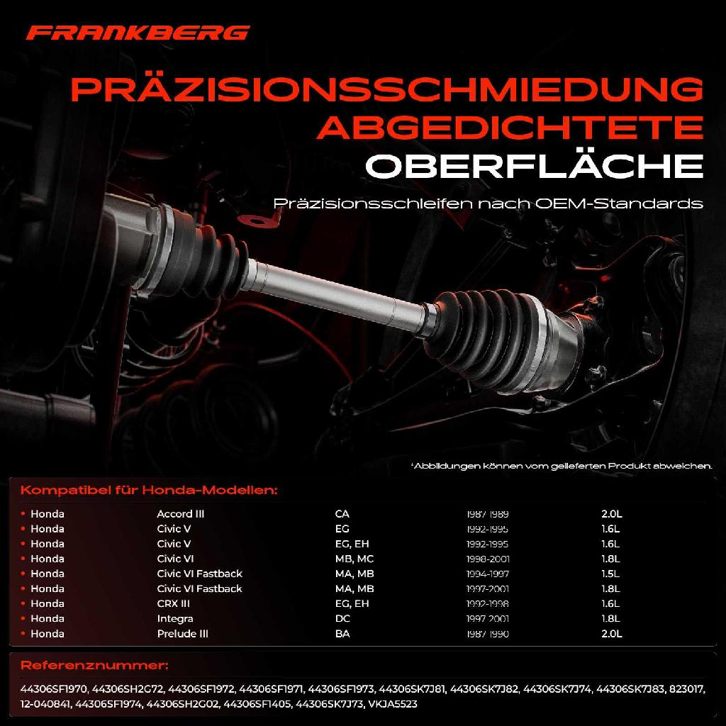 1x Antriebswelle Gelenksatz Vorderachse für Honda Accord CA Civic EG MA MB Prelude CRX