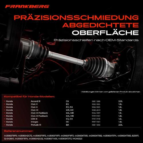 1x Antriebswelle Gelenksatz Vorderachse für Honda Accord CA Civic EG MA MB Prelude CRX Bild 1x Antriebswelle Gelenksatz Vorderachse für Honda Accord CA Civic EG MA MB Prelude CRX