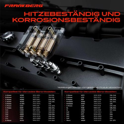 Frankberg 6x Zündspule? Zündkerze für Mercedes-Benz W169 W245 W202 W203 CL203 S202 S203 C208 C209 A208 A209 C219 W210 Bild Frankberg 6x Zündspule? Zündkerze für Mercedes-Benz W169 W245 W202 W203 CL203 S202 S203 C208 C209 A208 A209 C219 W210