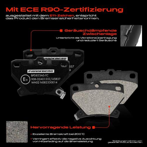 Frankberg 4x Bremsbeläge Hinterachse für Toyota Celica Corolla Kombi Stufenheck Verso Yaris 1999-2005 Bild Frankberg 4x Bremsbeläge Hinterachse für Toyota Celica Corolla Kombi Stufenheck Verso Yaris 1999-2005