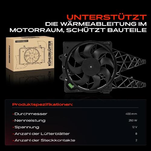 Frankberg 1x Motorkühller Einfachlüfter mit Kühlerlüfterrahmen Fiat Doblo Cargo Opel Combo 1.4L 1.6L 2.0L Bild Frankberg 1x Motorkühller Einfachlüfter mit Kühlerlüfterrahmen Fiat Doblo Cargo Opel Combo 1.4L 1.6L 2.0L