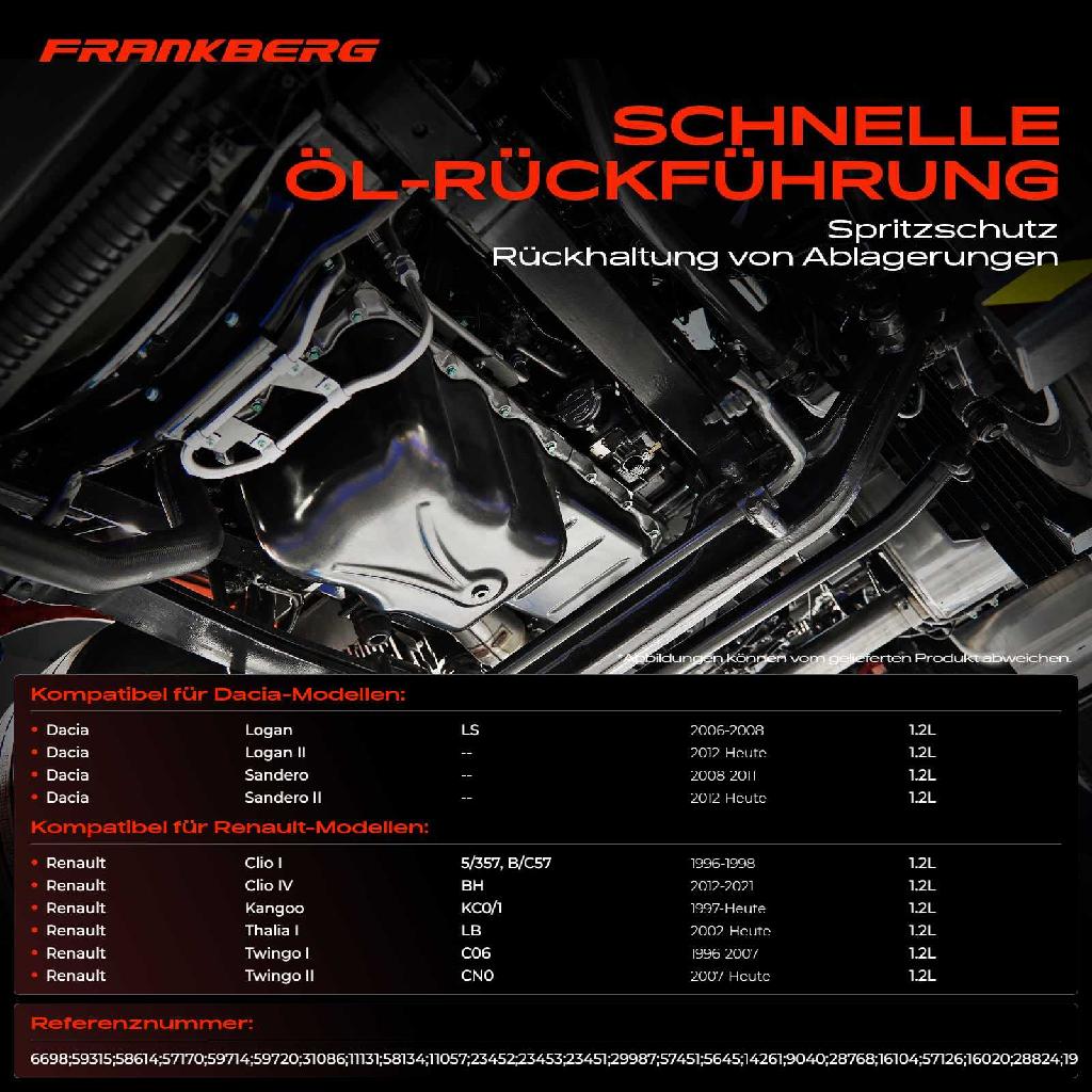 1x Ölwanne Motorölwanne für Renault Clio Twingo Thalia Kangoo Modus Dacia Logan Sandero 1.2L