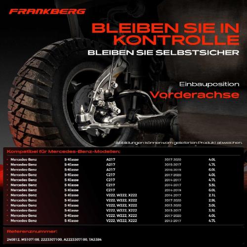 Frankberg 2x Spurstange Vorderachse für Mercedes-Benz S-Klasse V222 W222 X222 S-Klasse Cabriolet A217 Bild Frankberg 2x Spurstange Vorderachse für Mercedes-Benz S-Klasse V222 W222 X222 S-Klasse Cabriolet A217