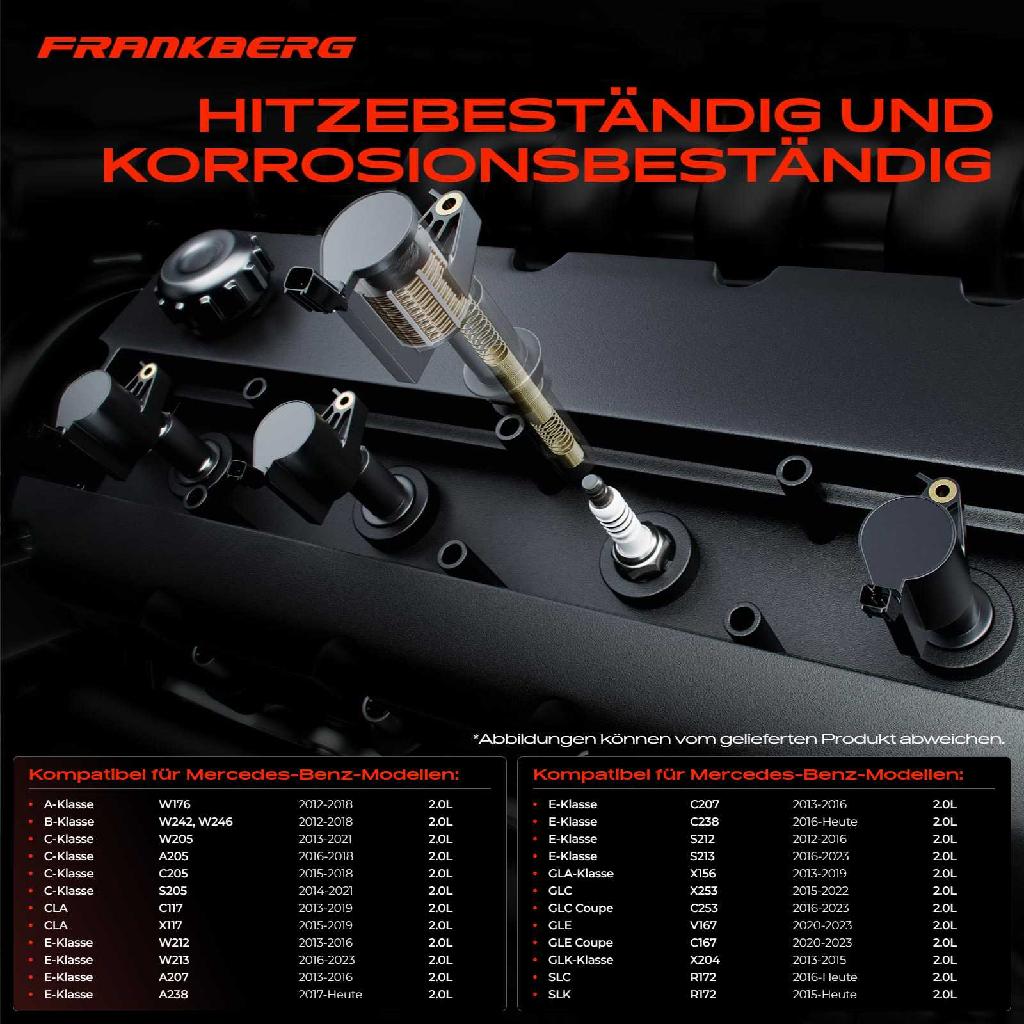 4x Zündspule Zündkerze für Mercedes-Benz W176 W242 W246 W205 A205 C205 S205 C117 X117 W212 W213