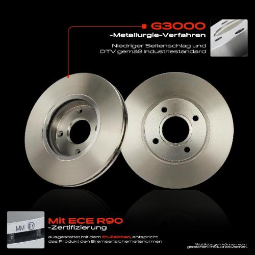 2x Bremsscheiben Vorderachse für Ford B-Max Van Fiesta Stufenheck VI VII Tourneo Courier Bj ab 2009 Bild 2x Bremsscheiben Vorderachse für Ford B-Max Van Fiesta Stufenheck VI VII Tourneo Courier Bj ab 2009