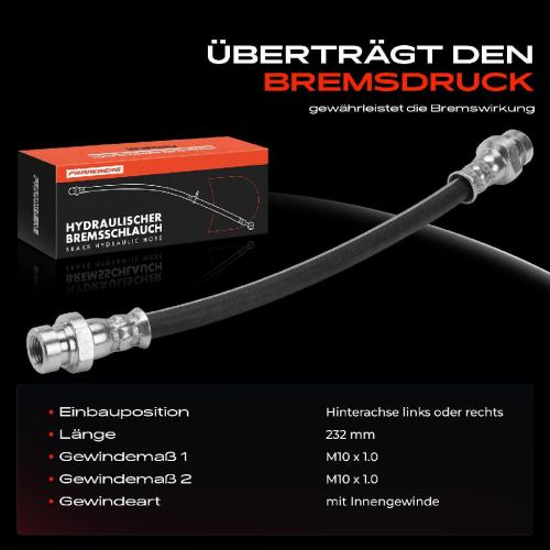 Frankberg 1x Bremsschlauch Bremsschläuche Hinterachse Links oder Rechts für Mitsubishi Colt V Lancer V VI PROTON Persona 300 400 Bild Frankberg 1x Bremsschlauch Bremsschläuche Hinterachse Links oder Rechts für Mitsubishi Colt V Lancer V VI PROTON Persona 300 400