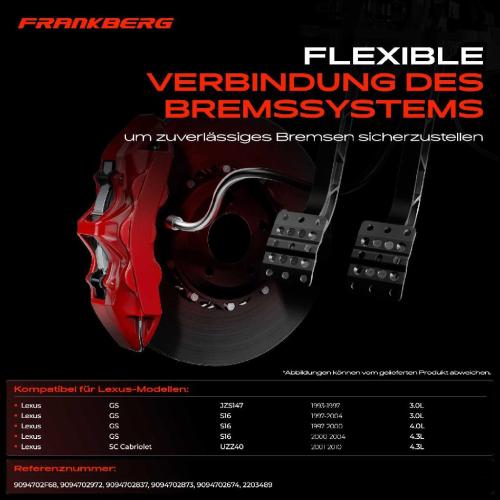 1x Bremsschlauch Bremsschläuche Vorderachse Links oder Rechts für Lexus GS JZS147 JZS160 SC UZZ40 Bild 1x Bremsschlauch Bremsschläuche Vorderachse Links oder Rechts für Lexus GS JZS147 JZS160 SC UZZ40