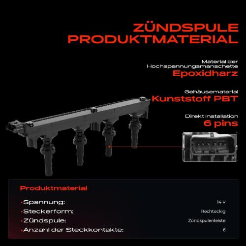 1x Zündspule Zündkerze für Citroën C4 Coupe Grand Picasso I MPV Stufenheck C5 II Break III C8 Jumpy Kasten Bild 1x Zündspule Zündkerze für Citroën C4 Coupe Grand Picasso I MPV Stufenheck C5 II Break III C8 Jumpy Kasten