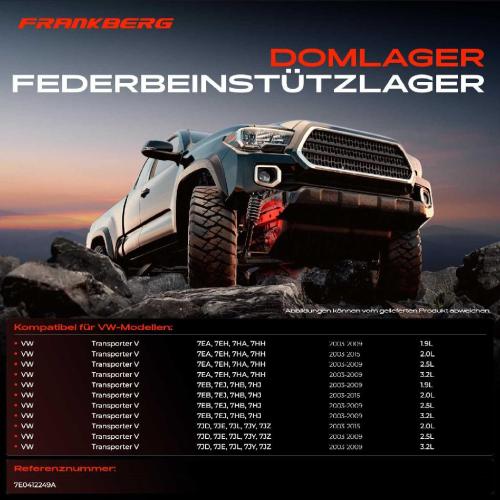 1x Domlager Federbeinstütz lager für VW Transporter V Kasten Pritsche/Fahrgestell Bild 1x Domlager Federbeinstütz lager für VW Transporter V Kasten Pritsche/Fahrgestell