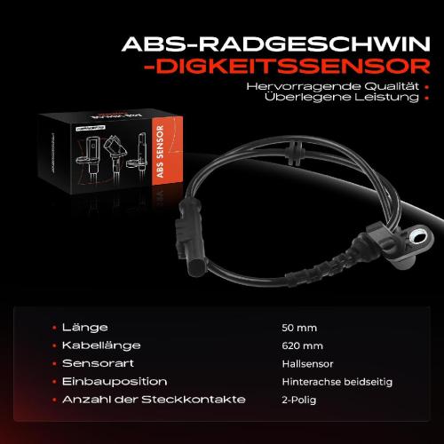 1x ABS Sensor Hinterachse beidseitig für Alfa Romeo Mito Fiat Grande Punto Evo Opel Corsa D Vauxhall Bild 1x ABS Sensor Hinterachse beidseitig für Alfa Romeo Mito Fiat Grande Punto Evo Opel Corsa D Vauxhall