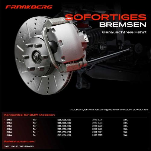 2x Bremsscheiben Hinterachse für BMW 7er E65 E66 E67 3.0L 3.6L 2001-2008 Bild 2x Bremsscheiben Hinterachse für BMW 7er E65 E66 E67 3.0L 3.6L 2001-2008