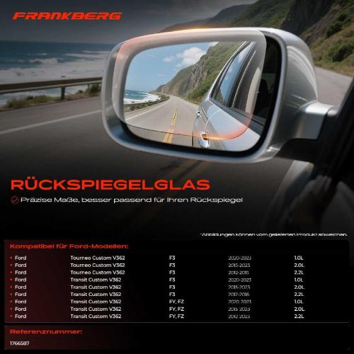 1x Spiegelglas Außenspiegel links für Ford Tourneo Custom V362 Bus F3 Kasten FY FZ Bild 1x Spiegelglas Außenspiegel links für Ford Tourneo Custom V362 Bus F3 Kasten FY FZ