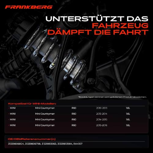 Frankberg 2x Fahrwerksfeder Vorderachse f r MINI Mini Countryman R60 1.6L 2010-2016 Bild Frankberg 2x Fahrwerksfeder Vorderachse f r MINI Mini Countryman R60 1.6L 2010-2016