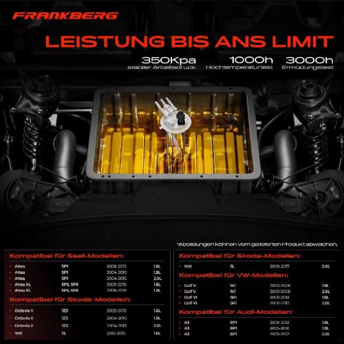 Frankberg 1x Kraftstoffpumpe für VW Beetle EOS Golf Plus Van V Variant VI Jetta IV Scirocco Audi A3 Seat Skoda Bild Frankberg 1x Kraftstoffpumpe für VW Beetle EOS Golf Plus Van V Variant VI Jetta IV Scirocco Audi A3 Seat Skoda