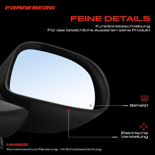 Frankberg 1x Außenspiegel Rechts für Fiat Panda 312 319 Panda Van 312 519 Bj ab 2012 Bild Frankberg 1x Außenspiegel Rechts für Fiat Panda 312 319 Panda Van 312 519 Bj ab 2012