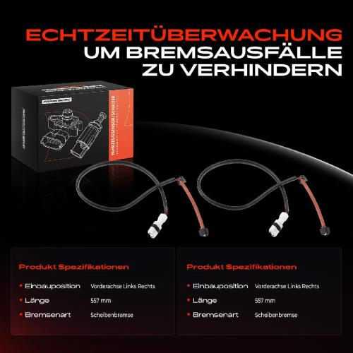 2x Warnkontakt Bremsbelagverschleiß Vorderachse für Porsche 911 Cabriolet Targa 996 997 Carrera GT Bild 2x Warnkontakt Bremsbelagverschleiß Vorderachse für Porsche 911 Cabriolet Targa 996 997 Carrera GT
