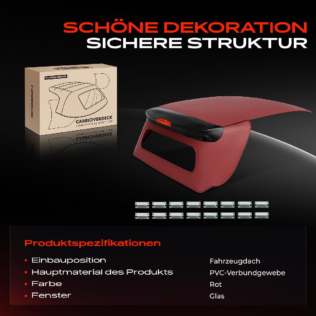 1x Cabrioverdeck Softtop Verdeckbezug für Smart Fortwo Cabrio 451